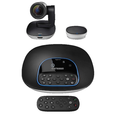 Logitech Group Konferenz Webcam Full-HD, 90° Blickfeld mit Freisprecheinrichtung, Fernbedienung