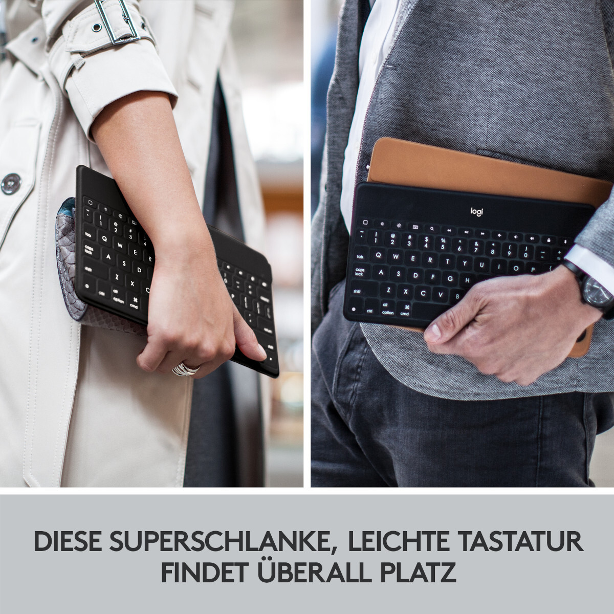 Logitech Keys-to-Go – Kabellose Bluetooth-Tastatur Für Tablet & Smartphone – Ultraleicht & Geräuschlos