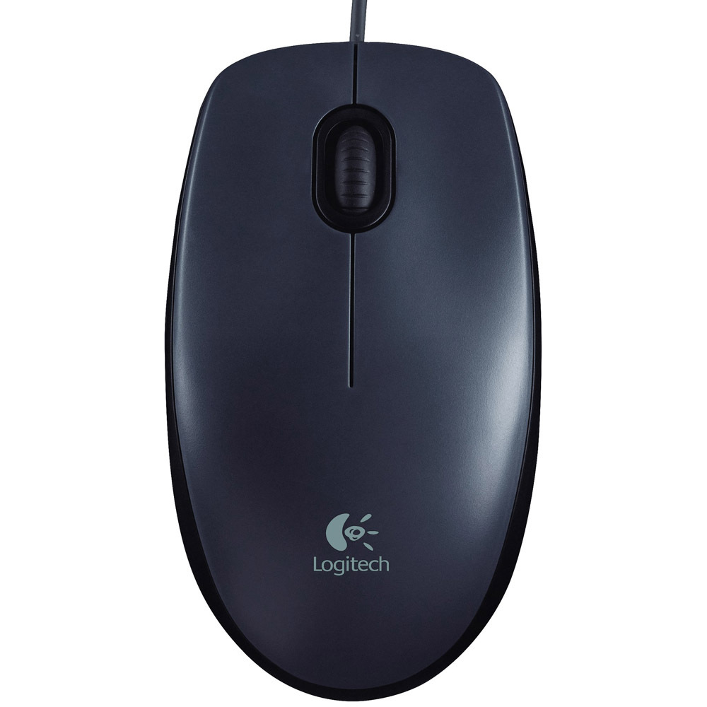 Logitech M90, schwarz, kabelgebunden, optische USB-Maus mit 2 Tasten und Scrollrad