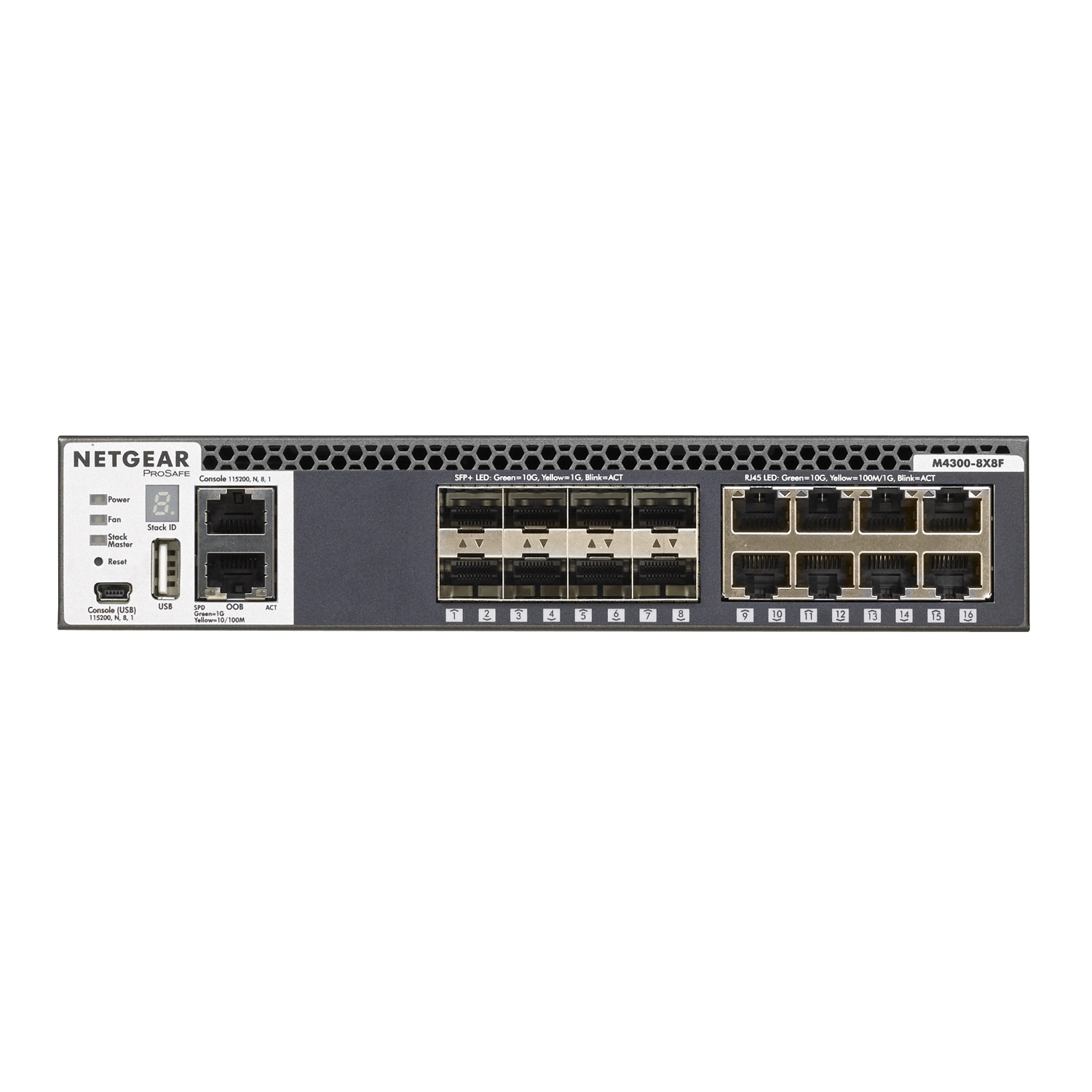 Thumbnail - Netgear M4300-8X8F 16-Port ProSafe Switch [bis zu 10.000 Mbit/s, Managed, KMU]