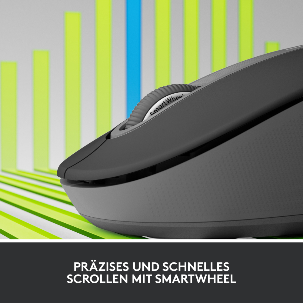 Logitech Signature M650 Large Links, kabellose Maus, Blu B-Ware und Logi Bolt-kompatibel, Siltent Touch, Smartwheel, USB-Empfänger, Graphite Mäuse Produkt Bild 2