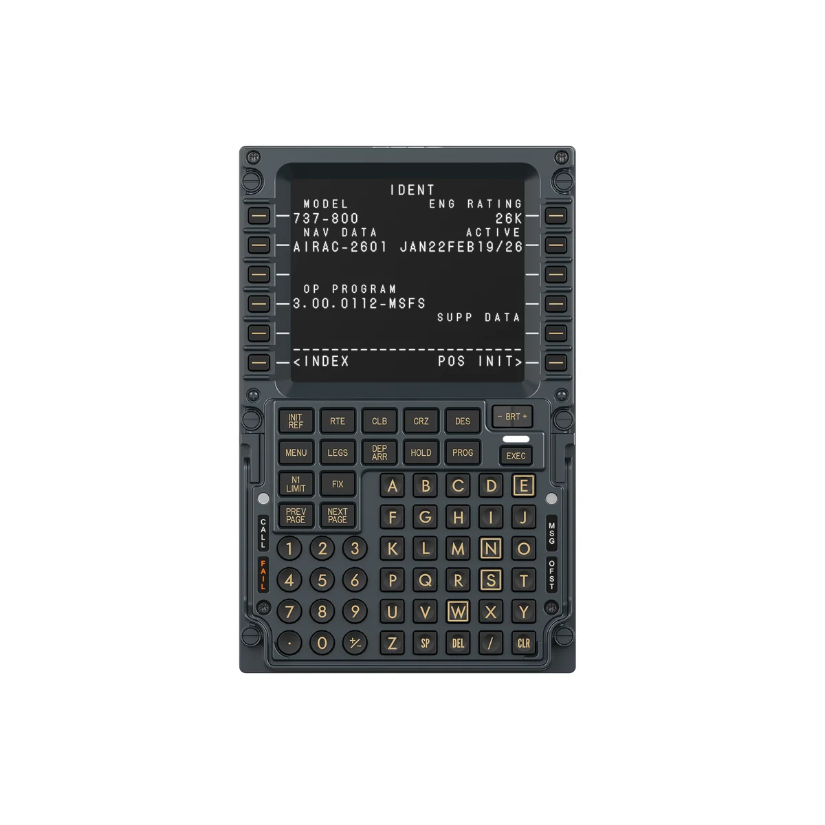 MOZA MB7F Flugcomputer Display 1:1 Boeing-737-CDU, 5,1-Zoll-IPS-Display, Front aus Druckgussmetall, präzise Tastenmechanik, Plug-and-Play mit MOZA Coc
