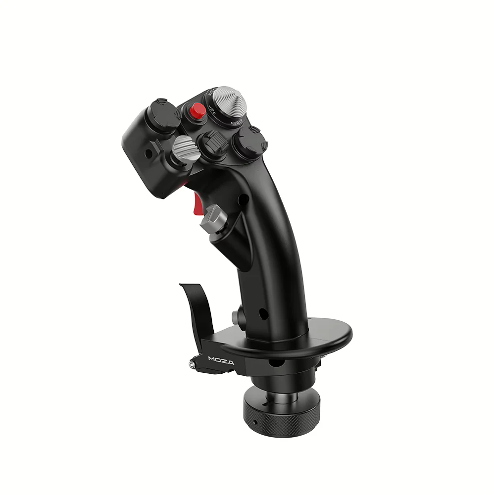 MOZA MH16 Flightstick robuste Aluminiumkonstruktion, 27 Eingabesignale, 8-Wege ALPS Daumenstick, Plug-and-Play, kompatibel mit den meisten Basen