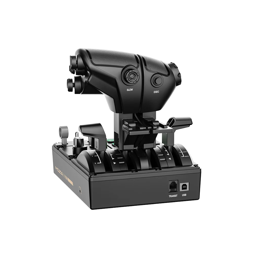 MOZA MTQ Throttle Panel Modulares Throttle-System, austauschbare Flugzeug-Module, vier präzise Achsen, RGB-beleuchtete Bedienelemente