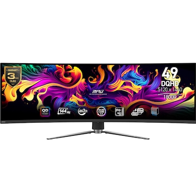 MSI MPG 491CQPDE QD-OLED Computerbildschirm 124,5 cm (49") 5120 x 1440 Pixel Dual QHD Schwarz