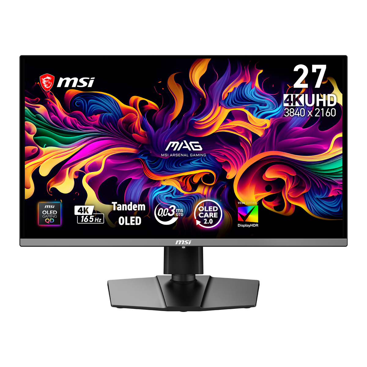 MSi MAG 272UPDE QD-OLED E16 - 165Hz (3840x2160) QD-OLED, Quantum Dot, OLED care 2.2, Tandem OLED,