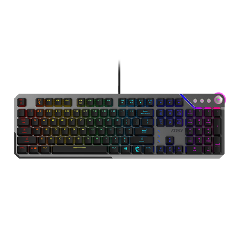 MSI STRIKE 600 Silent Gaming Tastatur mechanische Gaming Tastatur mit Kailh Midnight Pro Switches und RGB-Beleuchtung