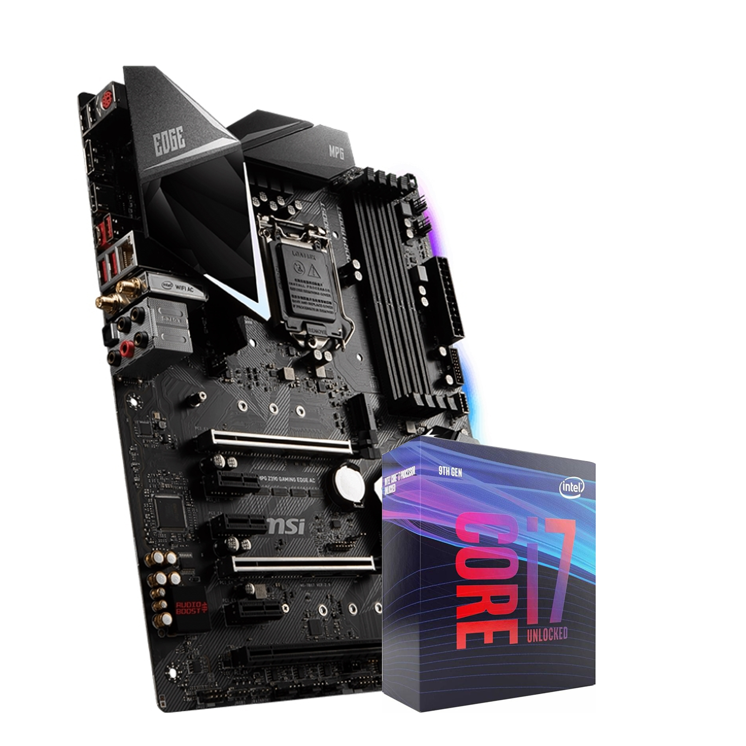 MSI MPG Z390 GAMING EDGE AC Mainboard + Intel i7-9700K