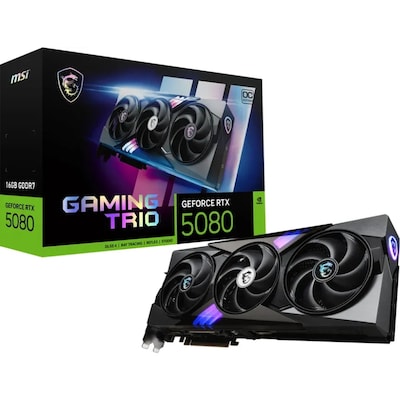 MSI GeForce RTX 5080 16GB Gaming Trio OC - 16GB GDDR7, HDMI, 3x DP