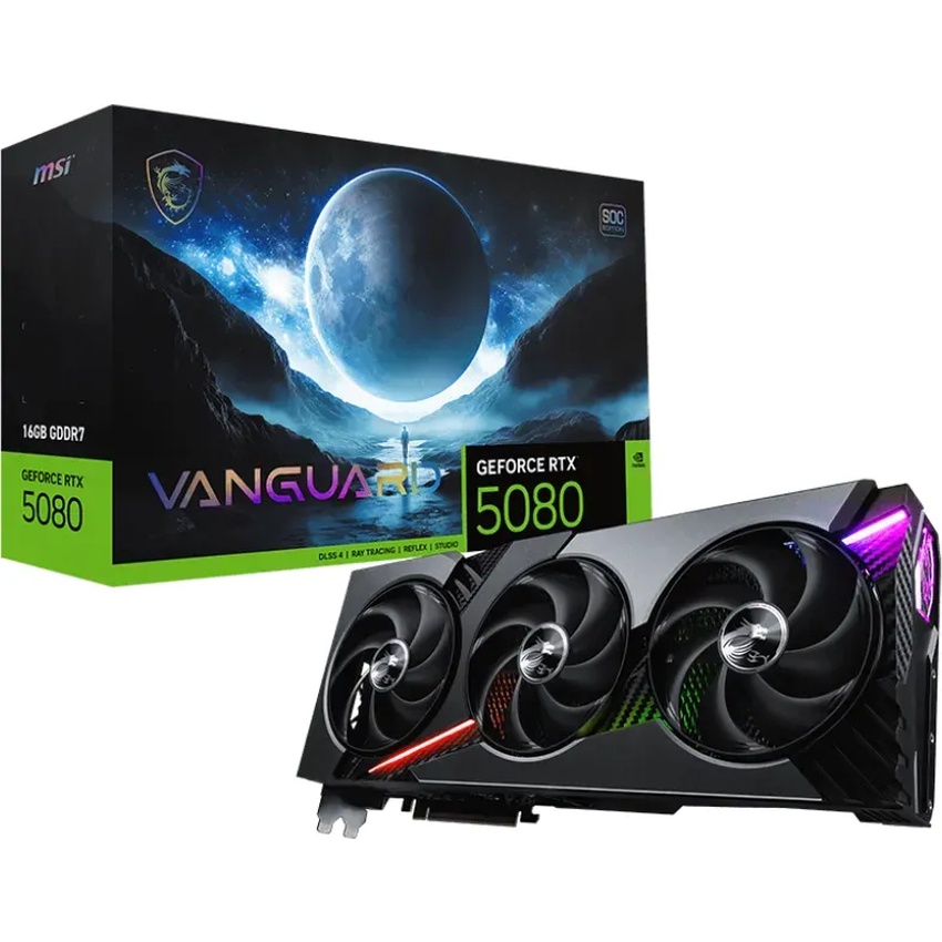 MSI GeForce RTX 5080 16G VANGUARD SOC - 16GB GDDR7, HDMI, 3x DP