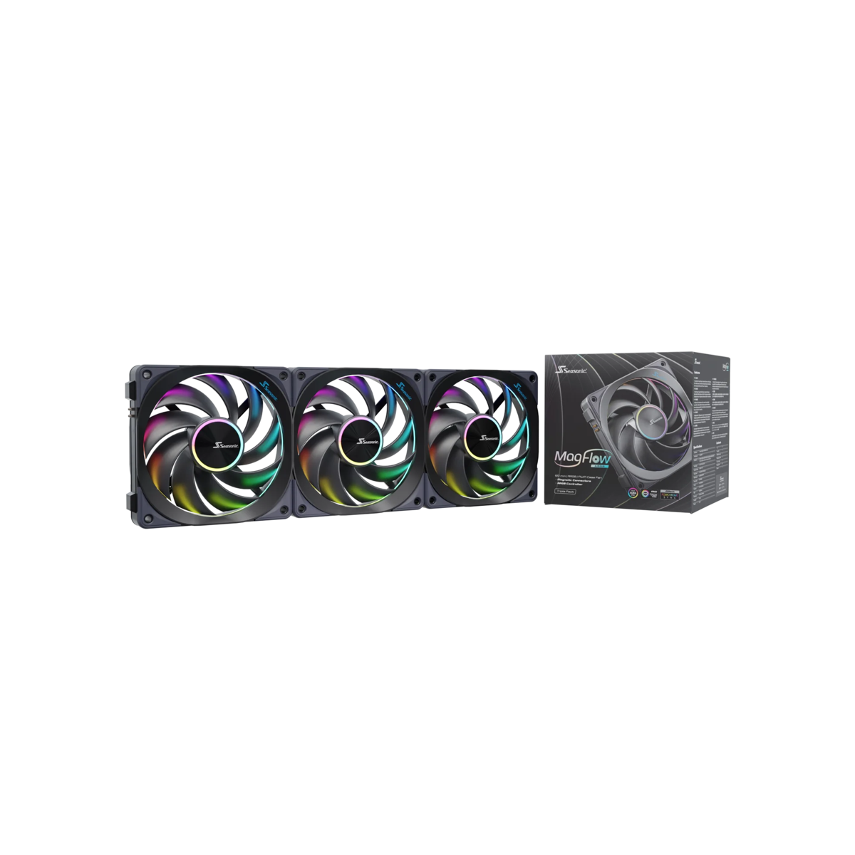 Seasonic MagFlow ARGB 3er-Pack | Gehäuselüfter