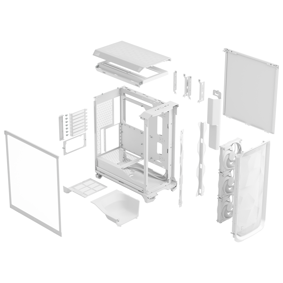 Fractal Design Meshify 3 White TG Clear Tint | PC-Gehäus B-Ware Gehäuse Produkt Bild 14