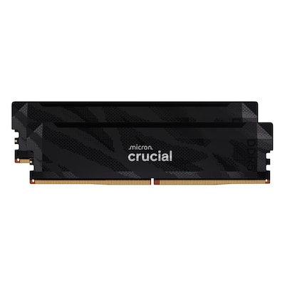 Crucial Pro OC Schwarz 32GB Kit (2x16GB) DDR5-6400 CL32 UDIMM Gaming-Arbeitsspeicher - Unterstützt Intel XMP 3.0 und AMD EXPO