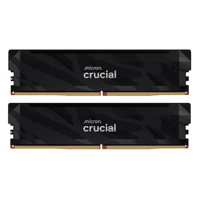 Crucial Pro OC Schwarz 32GB Kit (2x16GB) DDR5-6400 CL32 UDIMM Gaming-Arbeitsspeicher - Unterstützt Intel XMP 3.0 und AMD...