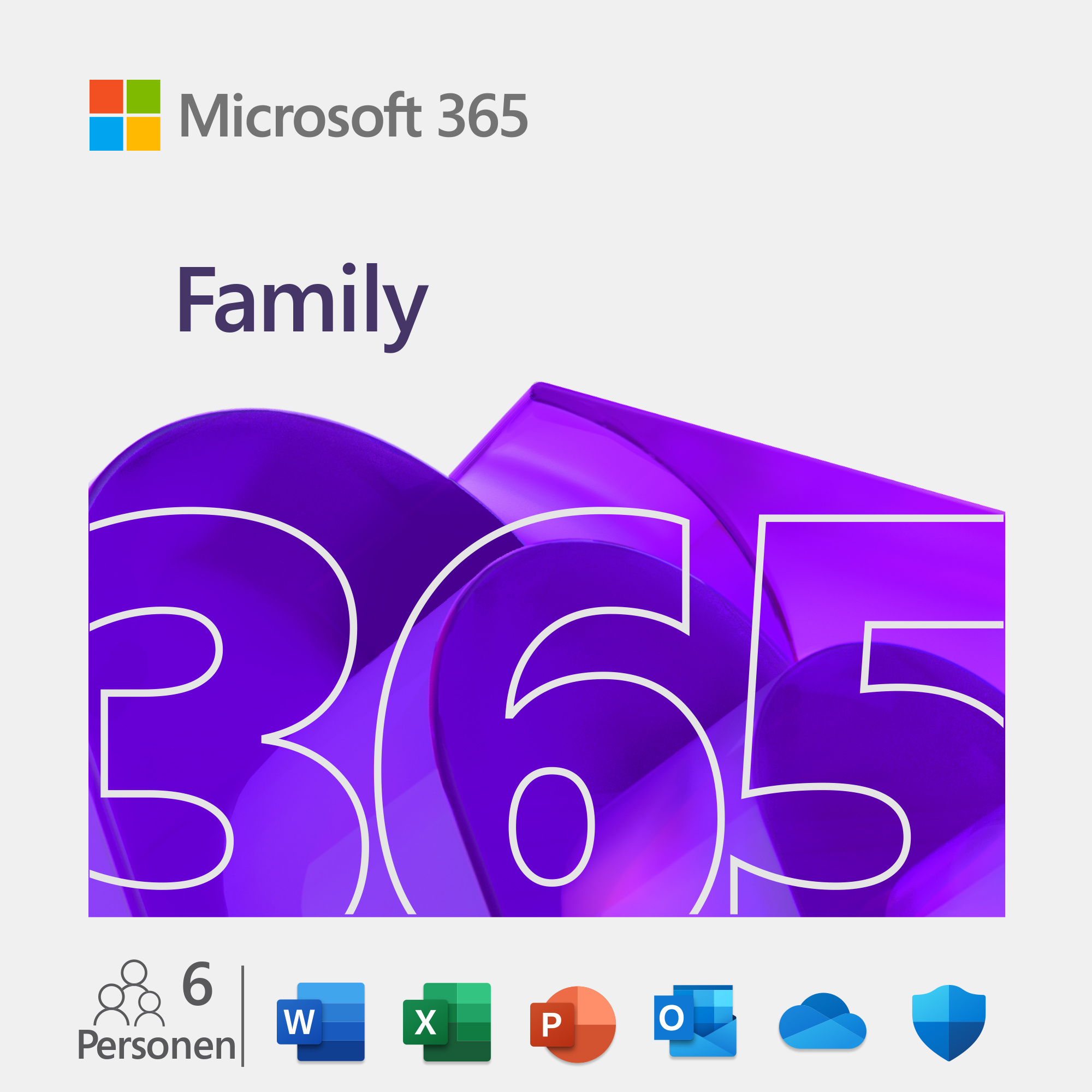 Microsoft 365 Family [6 Benutzer /1 Jahr / 6TB OneDrive] - mit Word, Excel, PowerPoint, OneNote, Outlook, Access und meh...