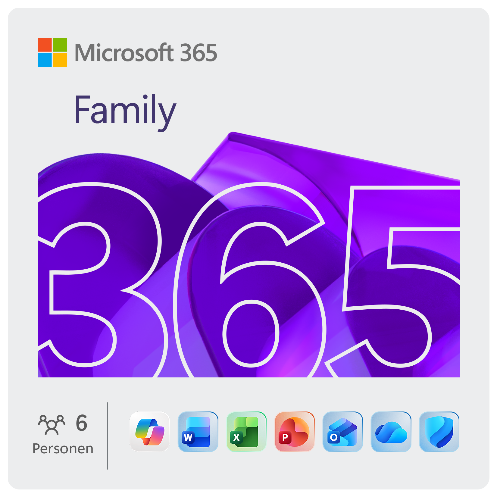 Microsoft 365 Family [6 Benutzer /1 Jahr / 6TB OneDrive] - Abo - mit Word, Excel, PowerPoint, OneNote, Outlook, Access und mehr