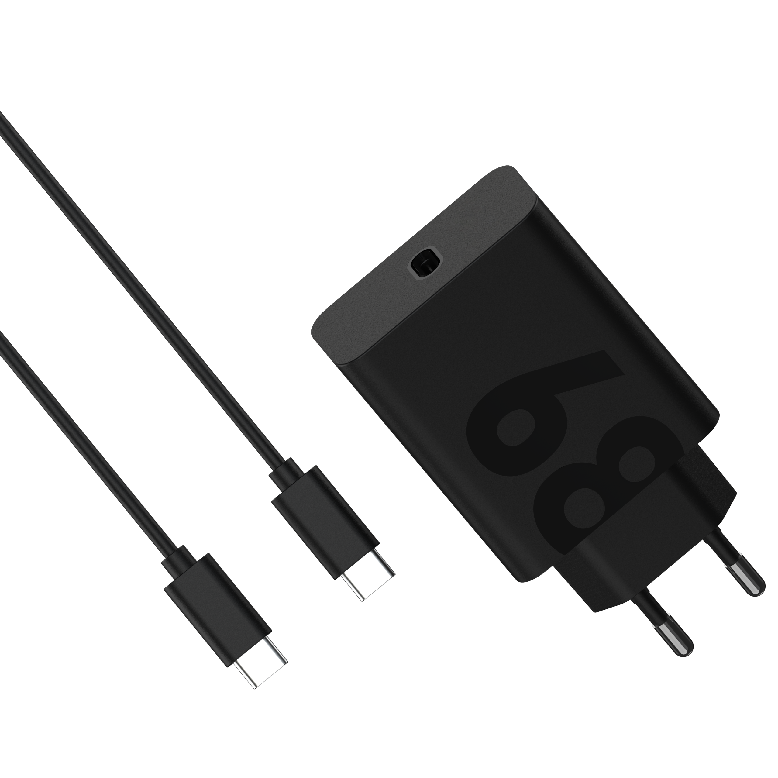Motorola - 68 Watt Schnell-Ladegerät – schwarz Bis zu 68W USB-PD 3.0-Schnellladung, GaN-Technologie, USB-C- zu USB-C-Ladekabel im Lieferumfang enthalt