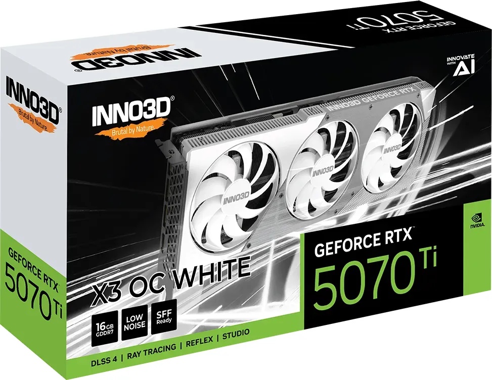 INNO3D GeForce RTX 5070 Ti X3 OC White - 16GB GDDR7, HDMI, 3x DP Grafikkarten Produkt Bild 7