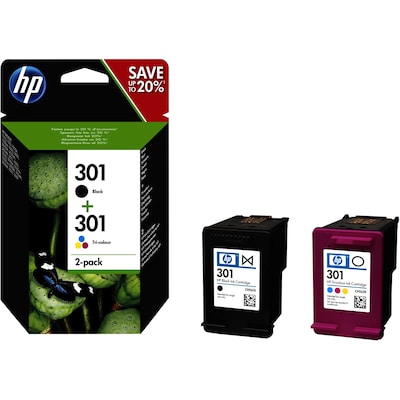 HP 301 (N9J72AE) Original Druckerpatronen 2er-Pack Kompatibilität: HP Deskjet 2000er Serie