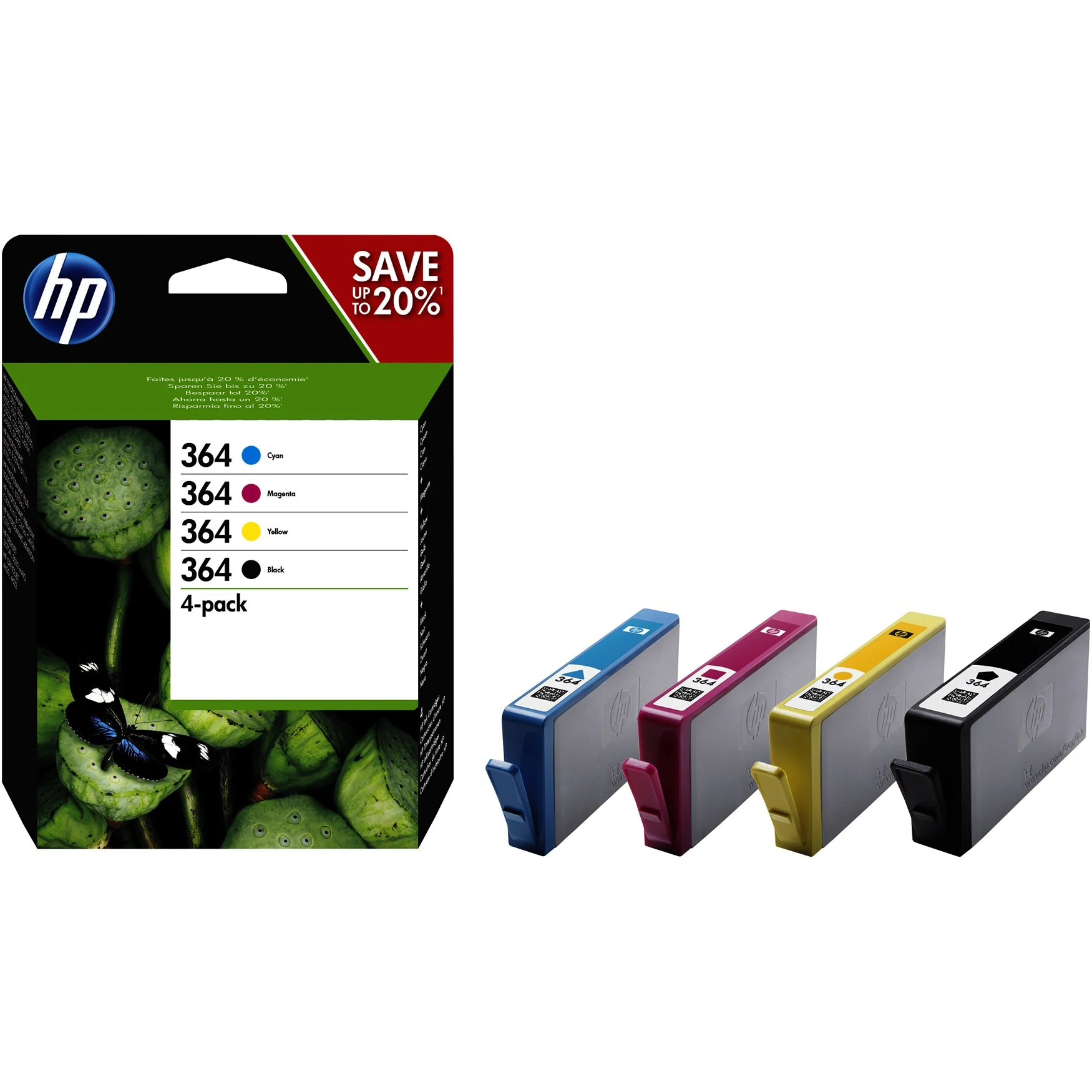 HP 364 (N9J73AE) Original Tintenpatronen 4er-Pack