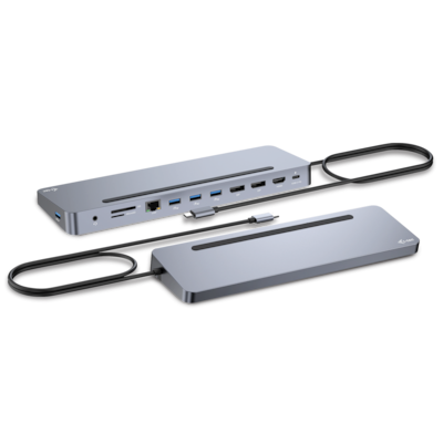 i-tec USB-C Metal Ergonomic 4K 3x Display Docking Station with P