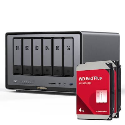 UGREEN DXP6800 Pro 8TB WD Red Plus NAS-Bundle NAS inkl. 2x 4TB Seagate IronWolf 3.5 Zoll SATA Festplatte