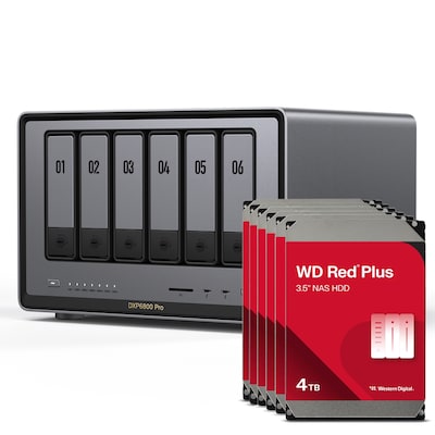 UGREEN DXP6800 Pro 24TB WD Red Plus NAS-Bundle NAS inkl. 6x 4TB Seagate IronWolf 3.5 Zoll SATA Festplatte