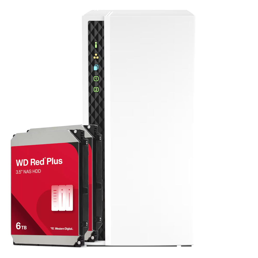 QNAP TS-233 12TB WD Red Plus NAS-Bundle NAS inkl. 2x 6TB WD Red Plus 3.5 Zoll SATA Festplatte