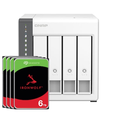 QNAP Systems TS-433-4G 24TB Seagate IronWolf NAS-Bundle NAS inkl. 4x 6TB Seagate IronWolf 3.5 Zoll SATA Festplatte