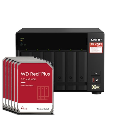 QNAP TS-673A-8G 24TB WD Red Plus NAS-Bundle NAS inkl. 6x 4TB WD Red Plus 3.5 Zoll SATA Festplatte