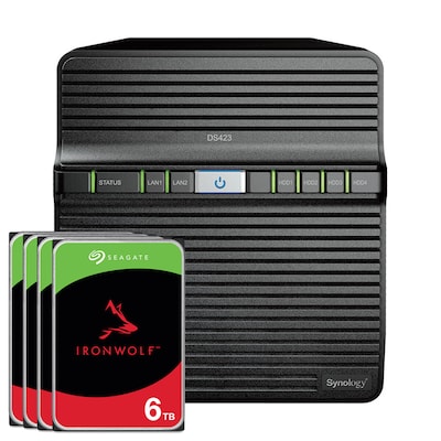 Synology DS423 24TB IronWolf NAS-Bundle NAS inkl. 4x 6TB IronWolf 3.5 Zoll SATA Festplatte