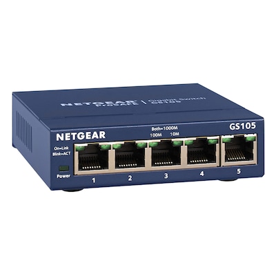 NETGEAR GS105 Unmanaged Gigabit Ethernet (10/100/1000) Blau