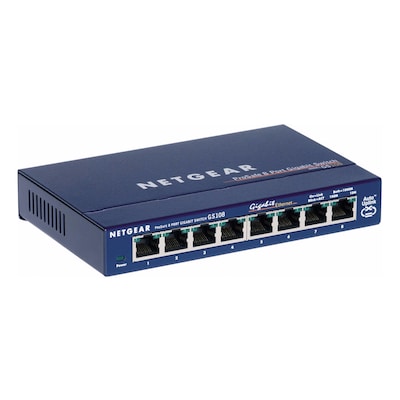 NETGEAR GS108GE Netzwerk-Switch Unmanaged Gigabit Ethernet (10/100/1000) Blau