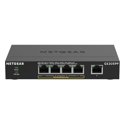 NETGEAR GS305PP Unmanaged Gigabit Ethernet (10/100/1000) Power over Ethernet (PoE) Schwarz