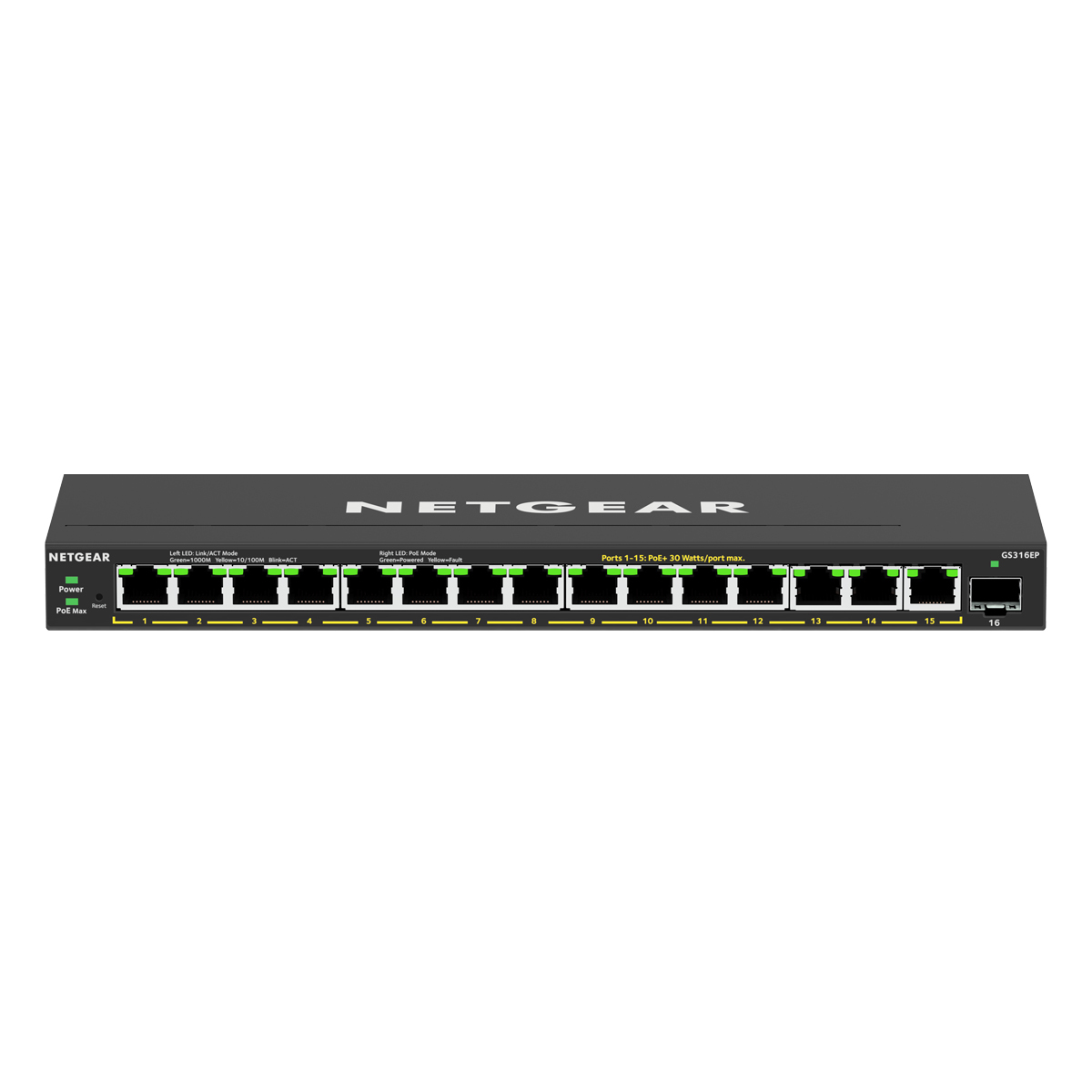 NETGEAR GS316EP SOHO Plus Switch [16x Gigabit Ethernet, 15x PoE+, 180W]