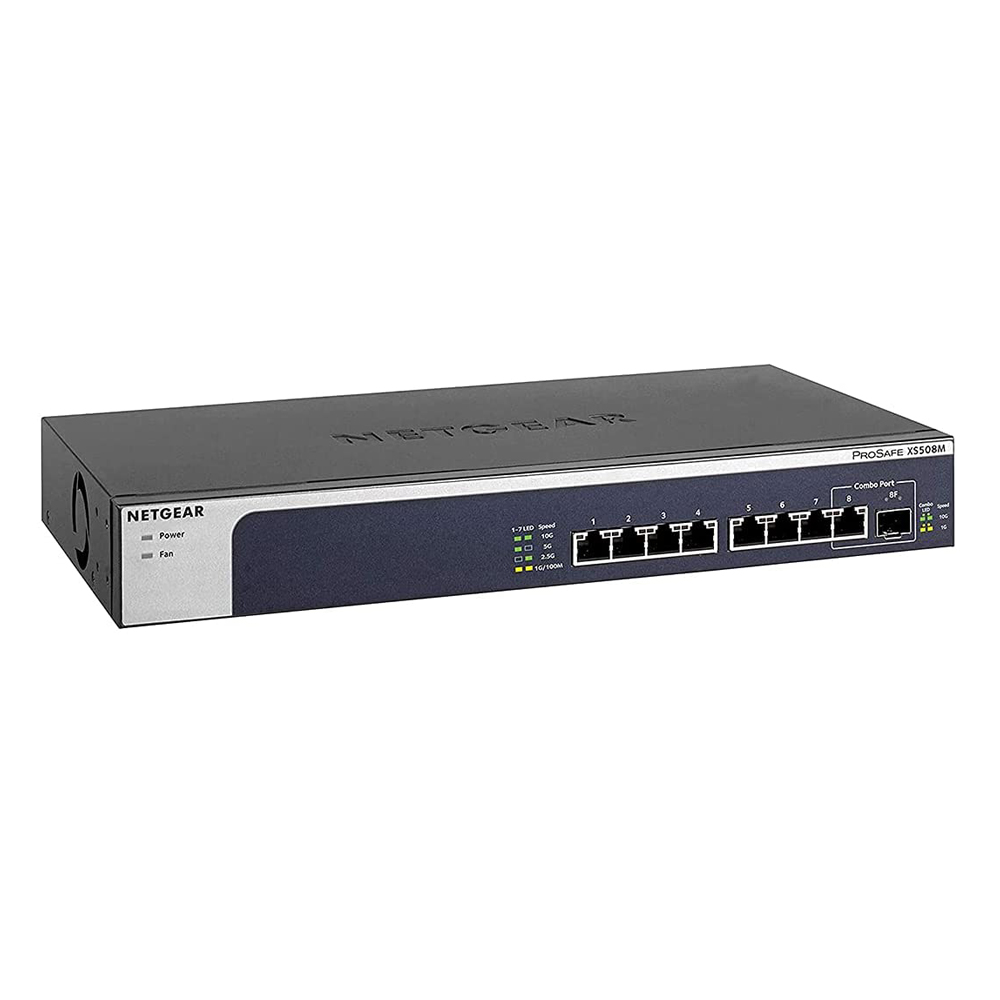 NETGEAR XS508M Unmanaged Switch [7x 10 Gbit/s Ethernet, 1x 10GbE/SFP+ Combo]