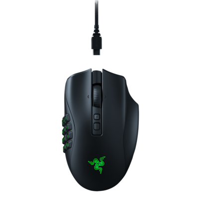 Razer Naga V2 Pro Kabellose MMO-Gaming-Maus - Gaming Maus mit neigbarem HyperScroll Pro-Mausrad und 30K Sensor