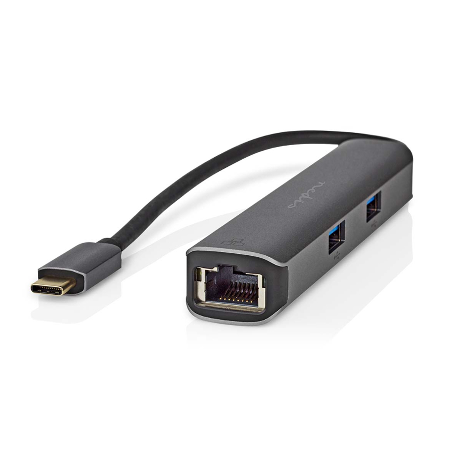Nedis USB Multi-Port-Adapter USB 3.2 Gen1 5-in-1 - USB-C™ Stecker, HDMI™ Buchse, RJ45 Buchse, 3x USB-A Buchse, 5 Gbps, g...