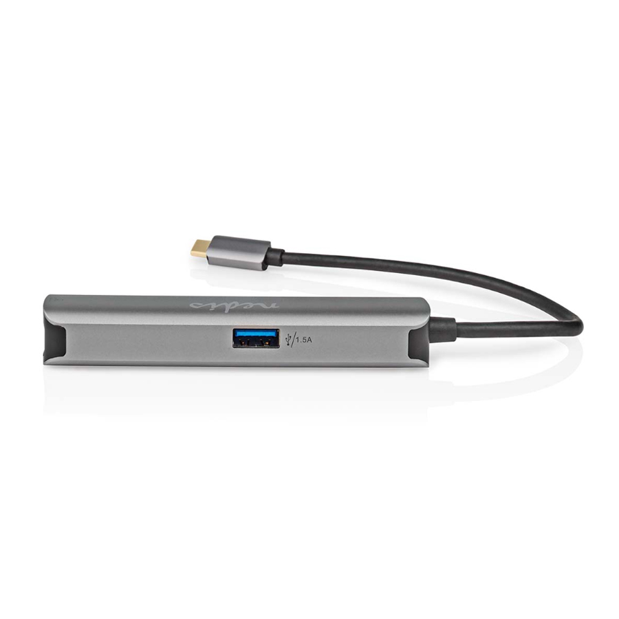 Nedis USB Multi-Port-Adapter USB 3.2 Gen1 4-in-1 - USB-C™ Stecker, HDMI™ Buchse, RJ45 Buchse, USB-A Buchse, USB-C Buchse, 5 Gbps, grau USB-Hubs Produkt Bild 4
