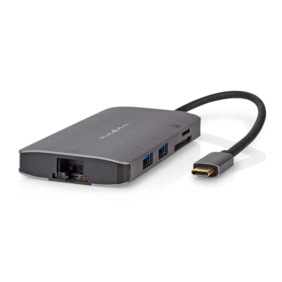 Nedis USB Multi-Port-Adapter USB 3.2 Gen1 7-in-1 - USB-C™ Stecker, HDMI™ Ausgang, Micro SD, RJ45 Buchse, SD, USB-C™ Buch...