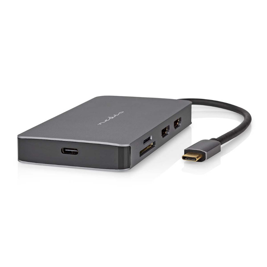 Nedis USB Multi-Port-Adapter USB 3.2 Gen1 7-in-1 - USB-C™ Stecker, Micro SD, RJ45 Buchse, SD, USB-C™ Buchse, 2x HDMI™, 2...