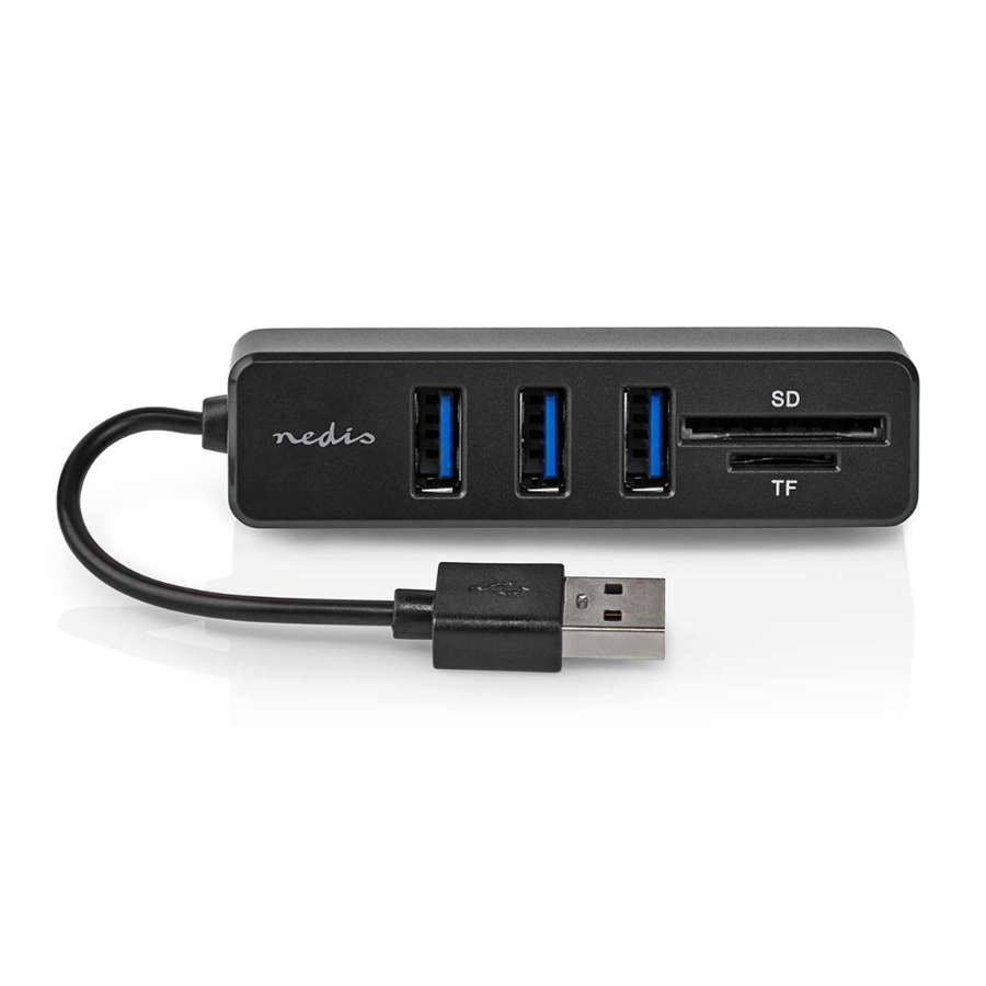 Nedis USB-Hub 1x USB-A 3x USB A Buchse - 5-Port port(s), USB 2.0, Stromversorgung über USB, SD & MicroSD