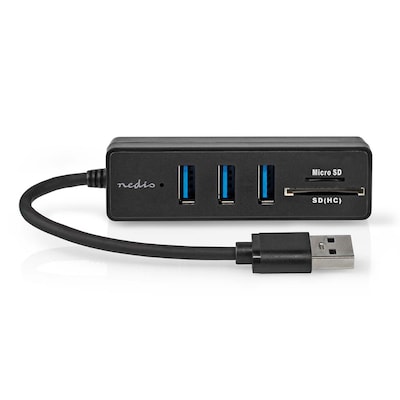 Thumbnail - Nedis USB-Hub USB-A Stecker 3x USB A Buchse - 5-Port port(s), USB 3.2 Gen 1, Stromversorgung über USB, 5 Gbps, SD & Micr...