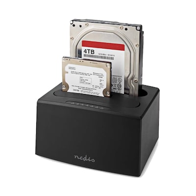 Nedis Festplatten-Dockingstation 2 Festplatten - USB 3.2 Gen1, USB Type-A, 2.5 / 3.5 ", USB 3.2 Gen1, Docking, Desktop