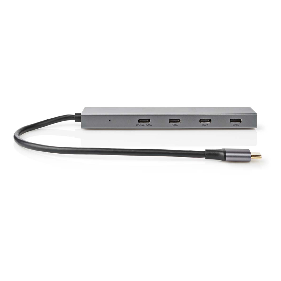 Nedis USB-Hub 1x USB-C™ 3.2 Gen2 - USB-C™ 3.2 Gen2, PD 3.0, 3x USB-C™ 3.2 Gen2, 4-Port port(s), USB 3.2 Gen2, Stromverso...