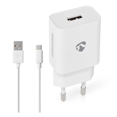 Nedis Netzladegerät 12 W 1x 2.4 A A - Anzahl der Ausgänge: 1, USB-A, USB Type-C™ (Lose) Kabel, Single Voltage Output, we...