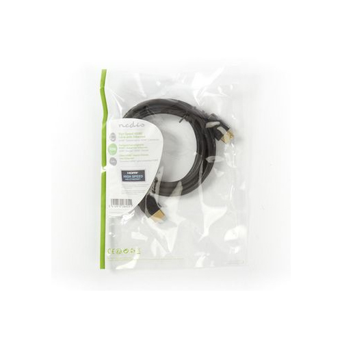 Nedis High-Speed 2m HDMI-Kabel mit Ethernet, vergoldet [Schwarz] Kabel Produkt Bild 3