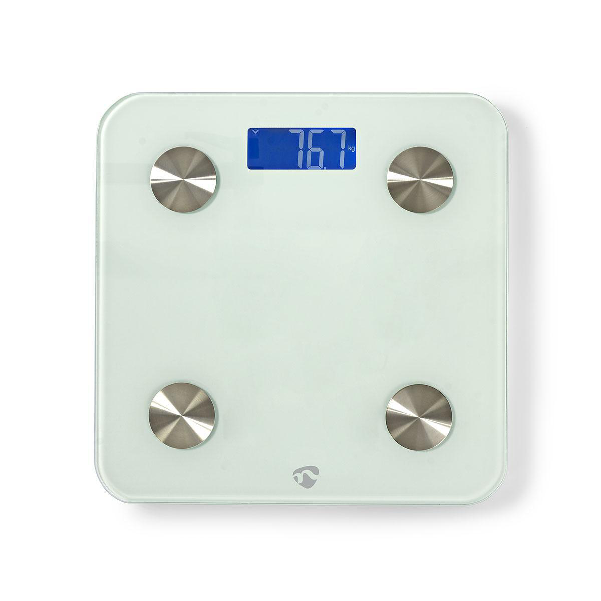 Nedis WLAN Smart Personenwaage (WIFIHS10WT) - BMI, Fett, Wasser, Knochen, Muskeln, Protein