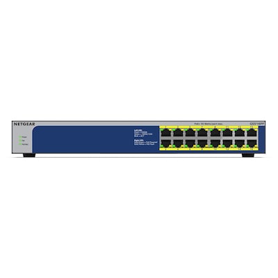 NETGEAR GS516PP Unmanaged Gigabit Ethernet (10/100/1000) Power over Ethernet (PoE) Blau, Grau