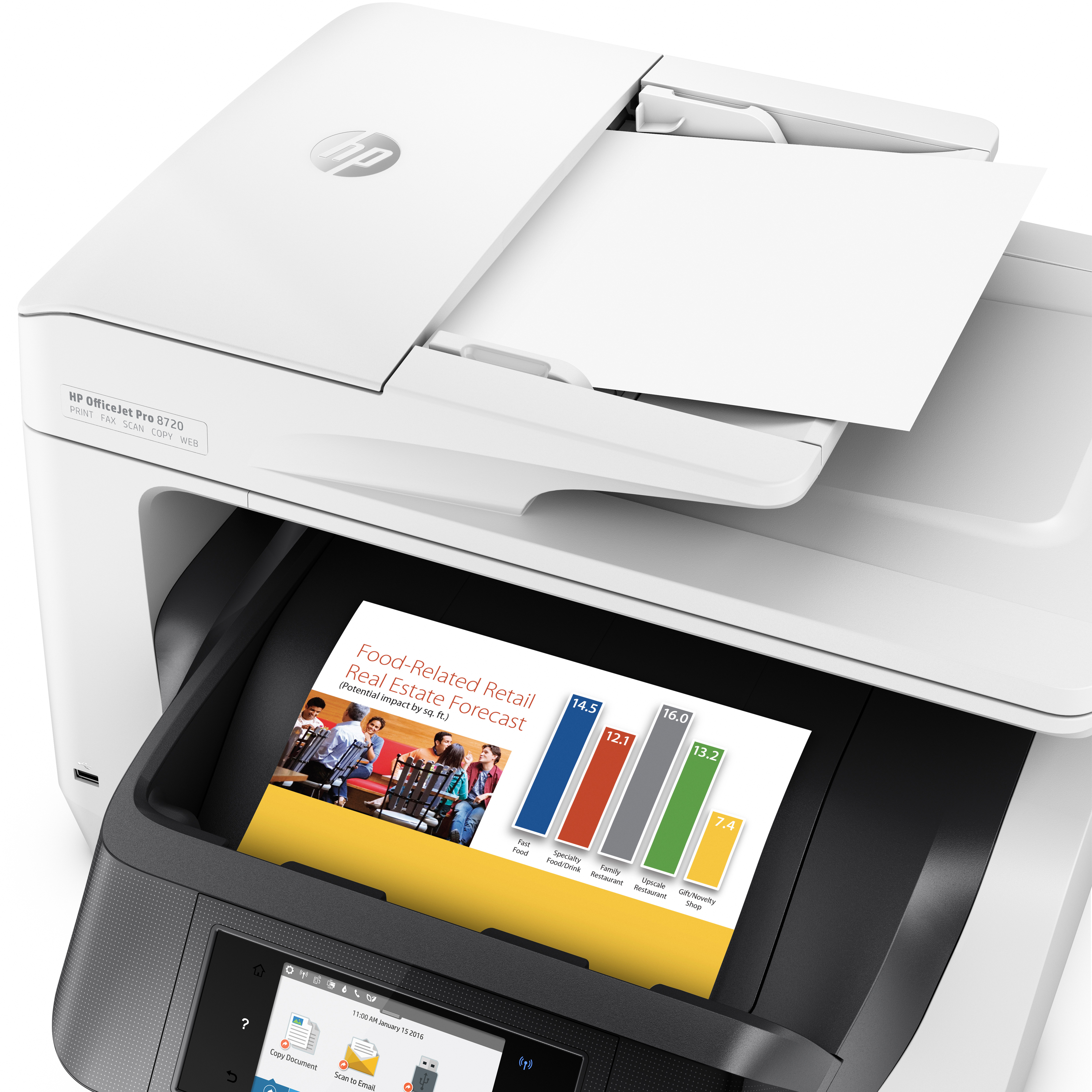 HP OfficeJet Pro 8725 Multifunktionsdrucker - A4 Drucker Scanner Kopierer Mit WLAN